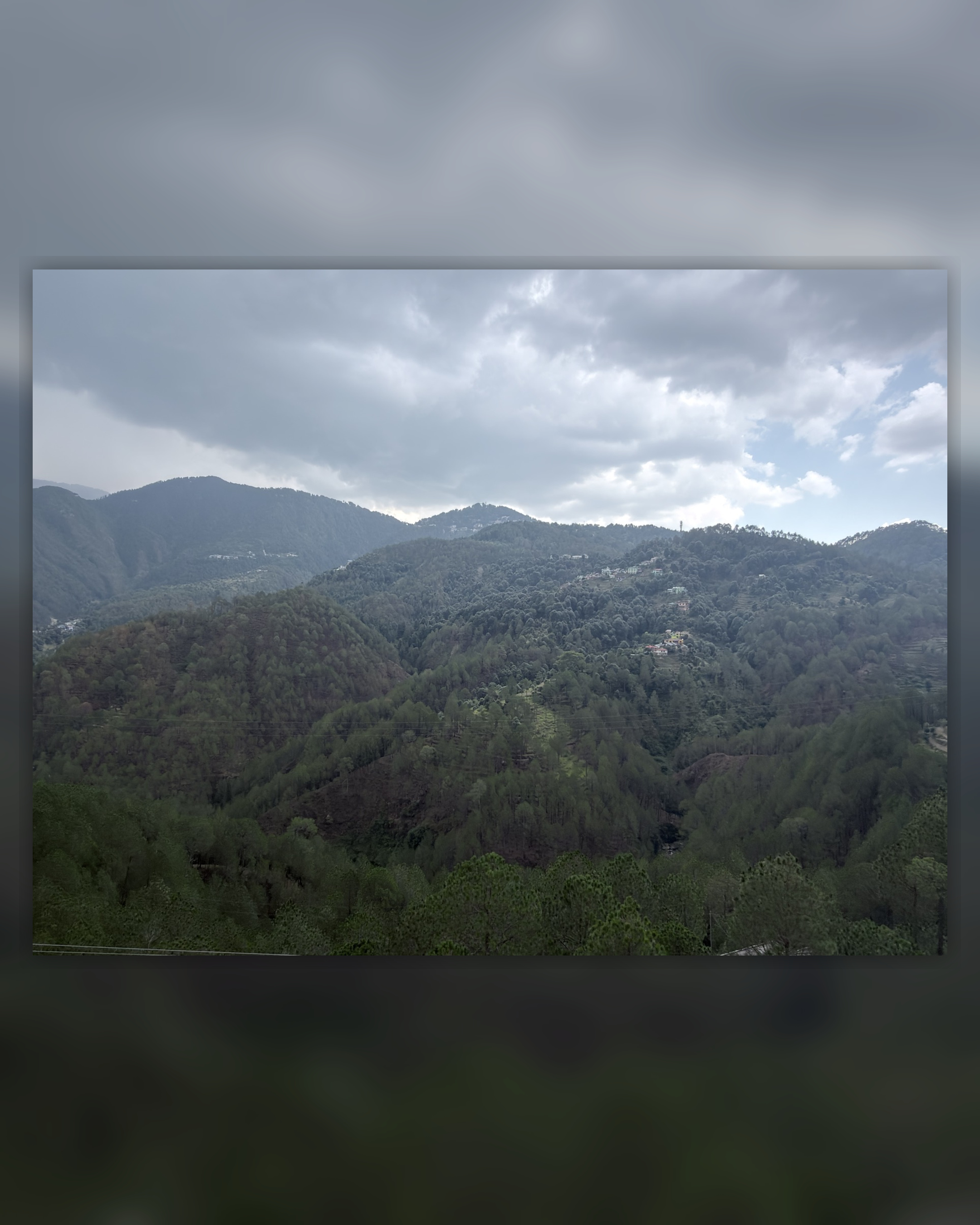 Himalayan valley view from Hotel Pineora